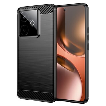 TPU gel ovitek "Brushed Carbon" za Realme GT 7 / GT 7T - črn