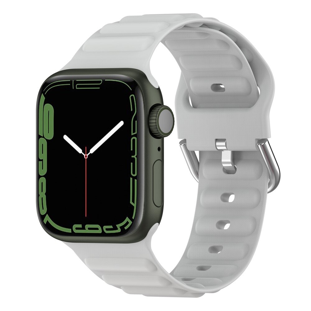 Nadomestni silikonski pas za uro Apple Watch (42 / 44 / 45 / 46 / 49 mm) "Waves" - white