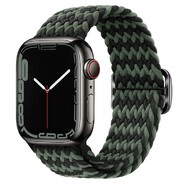Pleten pas za uro Apple Watch (38 / 40 / 41 / 42 mm) - black green