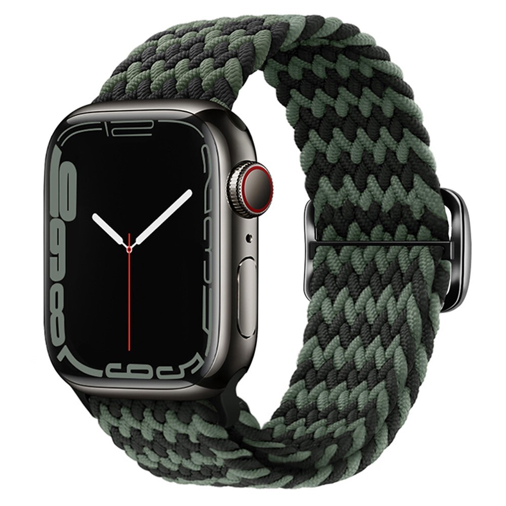Pleten pas za uro Apple Watch (42 / 44 / 45 / 46 / 49 mm) - black green