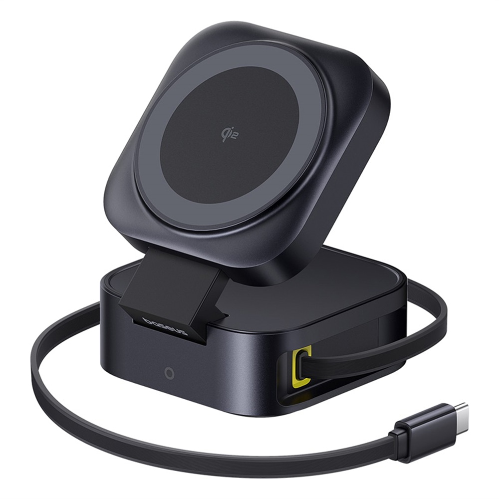 Brezžična polnilna postaja Baseus "PicoGo" 2v1 za sočasno polnjenje dveh naprav 15W + 67W - cosmic black