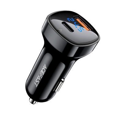 Kompaktni 66W GaN avtopolnilec Acefast B4 z USB-C in USB-A izhodom - črn Kompaktni 66W GaN avtopolnilec Acefast B4 z USB-C in USB-A izhodom - črn