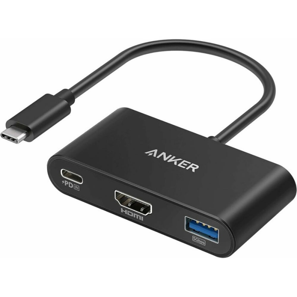 USB-C v HDMI / USB-A / USB-C razdelilni adapter Anker "PowerExpand" - black