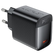 Premium 45W stenski polnilni adapter Acefast "A112" z GaN tehnologijo, hitrim polnjenjem in 1x USB-C izhodom - črn