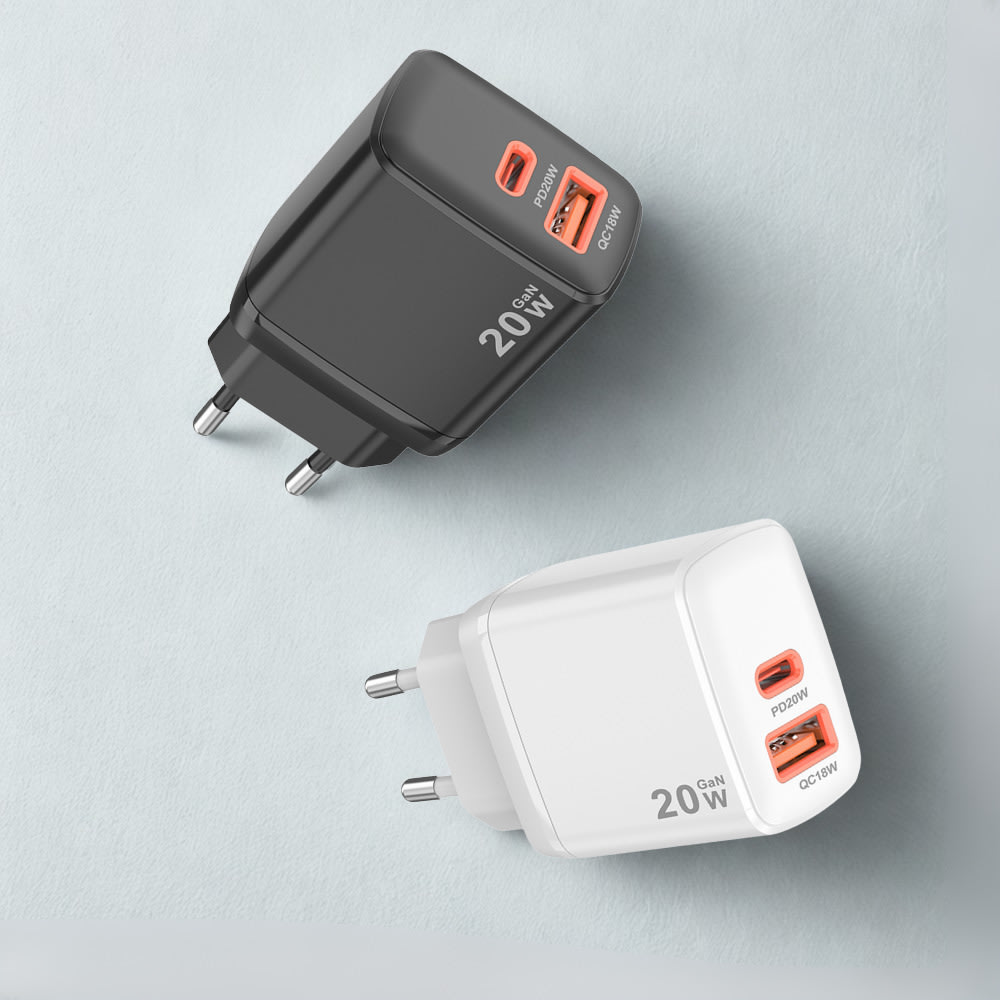 Stenski polnilec Techsuit Duonix 20W z dvema izhodoma in GaN tehnologijo