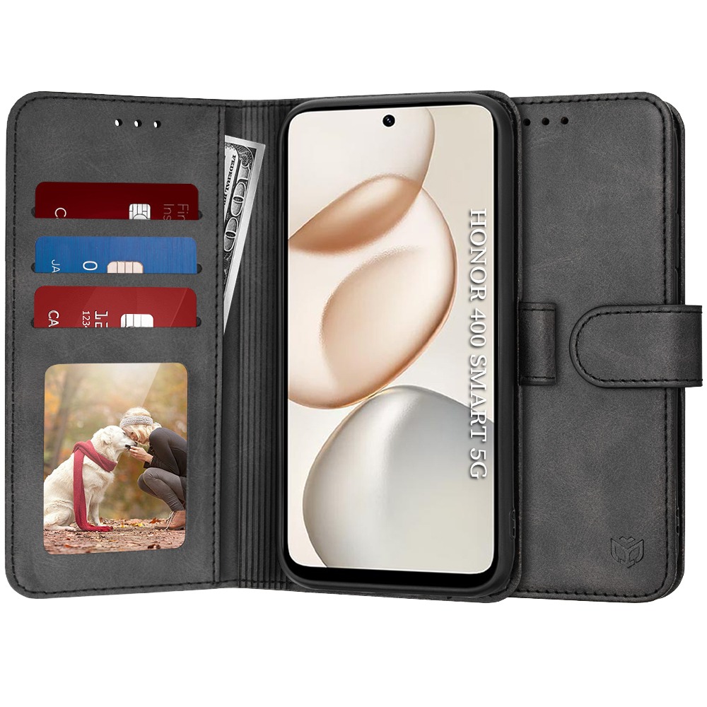 Etui Techsuit "Diary Book" za Honor 400 Smart - črn