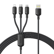 Polnilni kabel Baseus "Rapid Series" - 3v1 polnilni kabel iz USB v USB-C, Lightning in Micro USB priključke ter hitrim polnjenjem 100W - 1.5m - črn