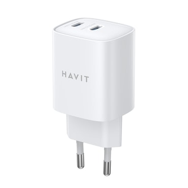 Stenski 45W polnilec Havit UC45W z 2x USB-C priključkom - bel Stenski 45W polnilec Havit UC45W z 2x USB-C priključkom - bel