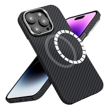 Premium ovitek Techsuit Aramid Fiber z MagSafe podporo za iPhone 14 Pro Max - black