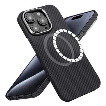 Premium ovitek Techsuit Aramid Fiber z MagSafe podporo za iPhone 15 Pro - black