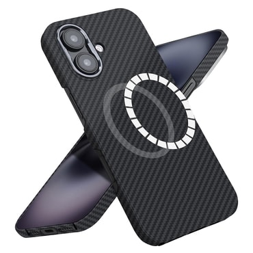 Premium ovitek Techsuit Aramid Fiber z MagSafe podporo za iPhone 16 - black