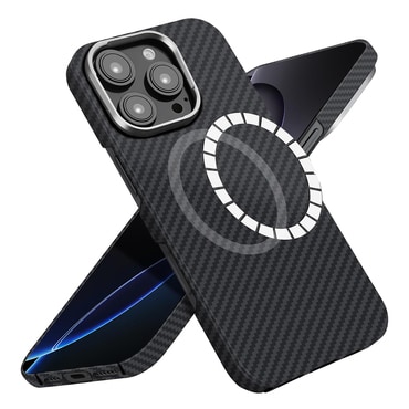 Premium ovitek Techsuit Aramid Fiber z MagSafe podporo za iPhone 16 Pro Max - black