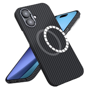 Premium ovitek Techsuit Aramid Fiber z MagSafe podporo za iPhone 17 - black