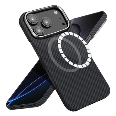 Premium ovitek Techsuit Aramid Fiber z MagSafe podporo za iPhone 17 Pro Max - black