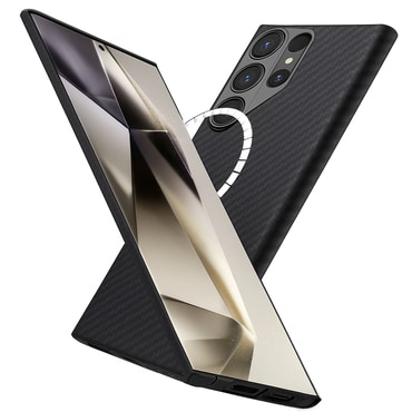 Premium ovitek Techsuit Aramid Fiber z MagSafe podporo za Samsung Galaxy S24 Ultra - black