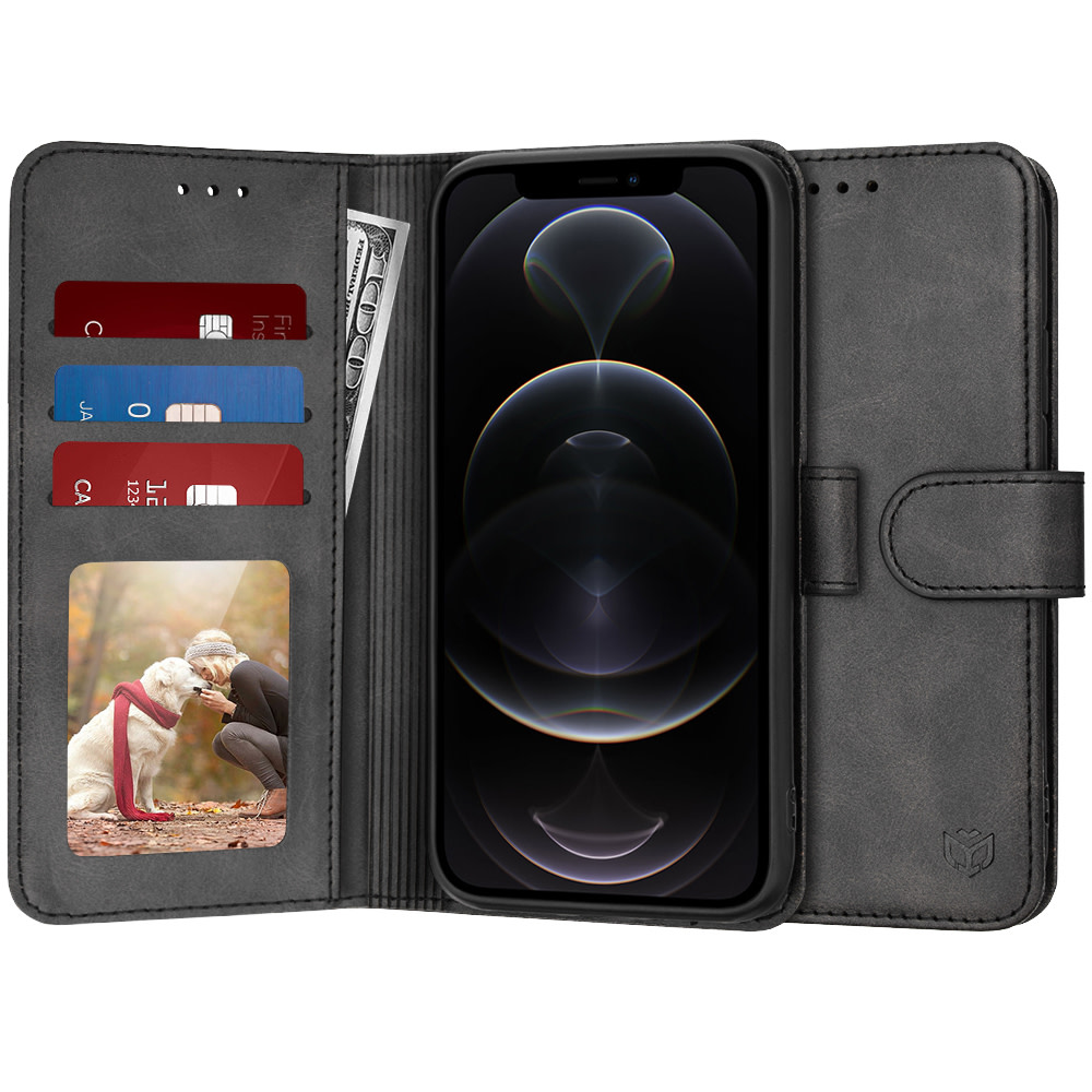 Etui Techsuit "Diary Book" za iPhone 12 Pro - črn