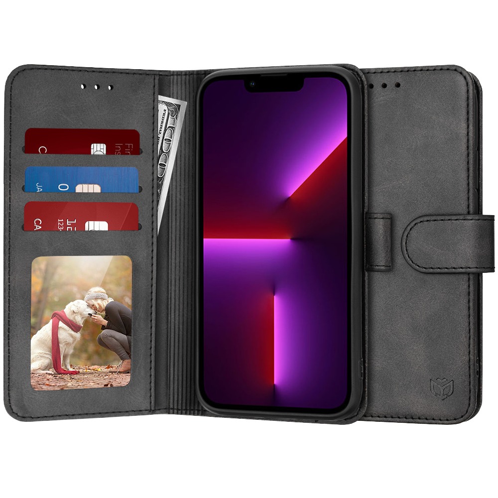 Etui Techsuit "Diary Book" za iPhone 13 Pro - črn