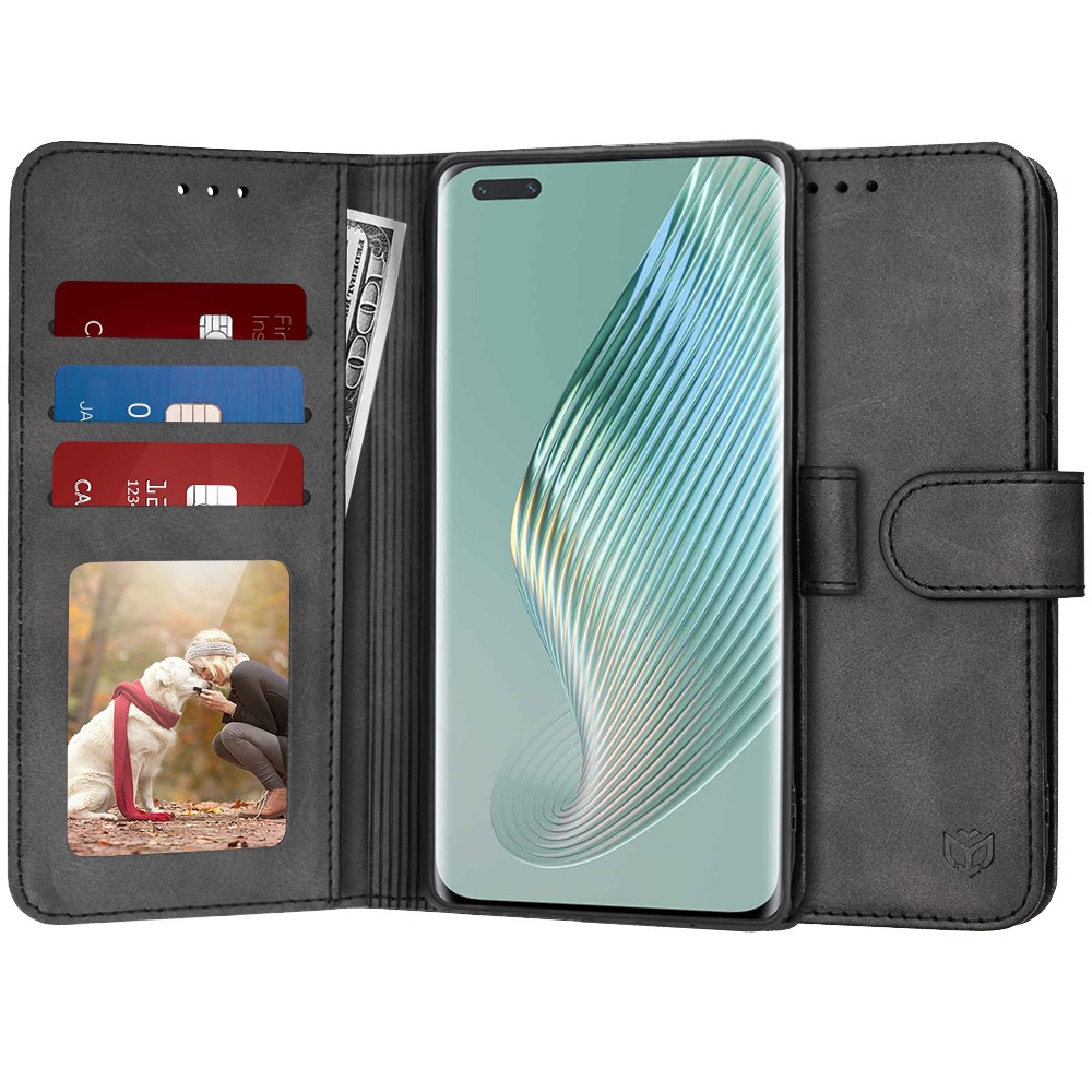 Etui Techsuit "Diary Book" za Honor Magic5 Pro - črn