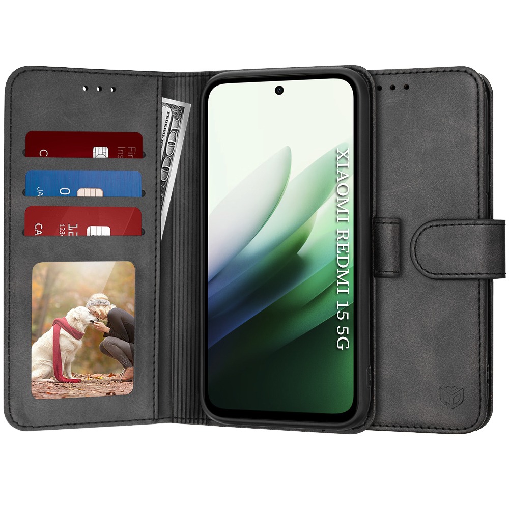 Etui Techsuit "Diary Book" za Xiaomi Redmi 15C 4G / Redmi 15C 5G - črn