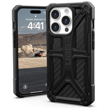 Ovitek UAG "Monarch" za iPhone 15 Pro - carbon fiber