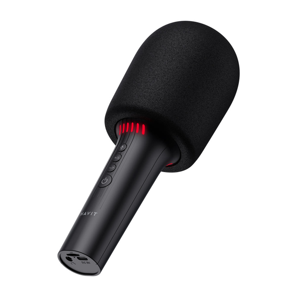 Prenosni bluetooth mikrofon Havit "SK851BT" za karaoke z vgrajenim zvočnikom - črn