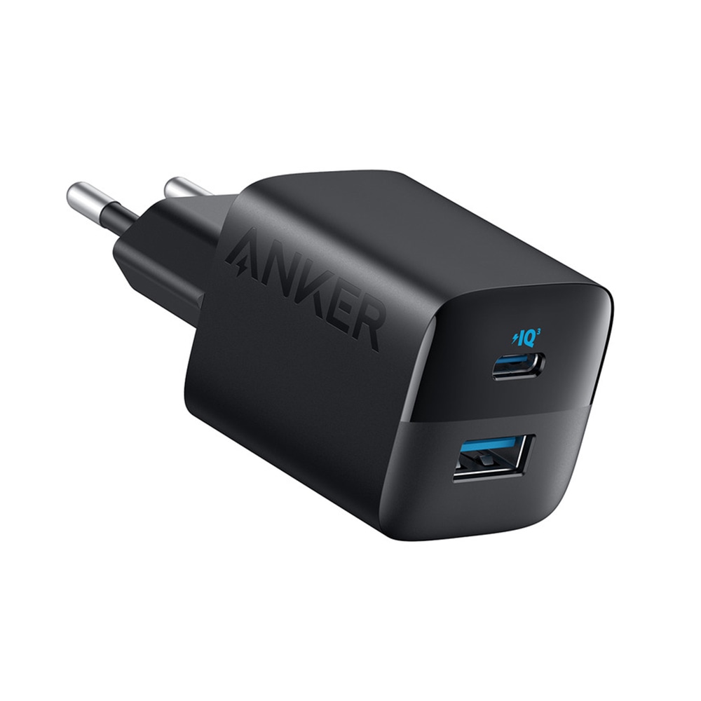 Stenski polnilec Anker "323" 33W z USB-C in USB-A vhodom - črn