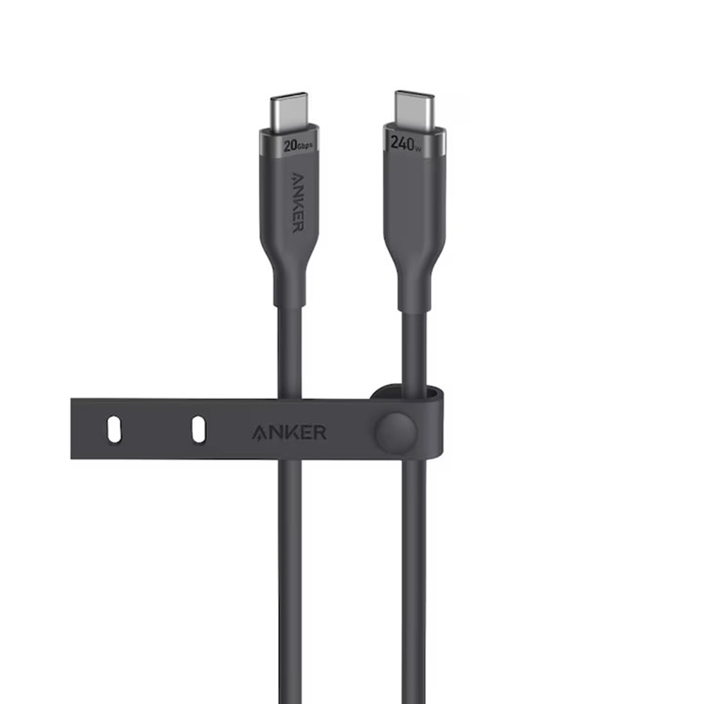 USB-C v USB-C kabel Anker "A80N1H11" - podatkovni in video kabel z USB 4.0, 240W, 20 Gbps prenosom in podporo za 4K resolucijo - 0.9m - črn