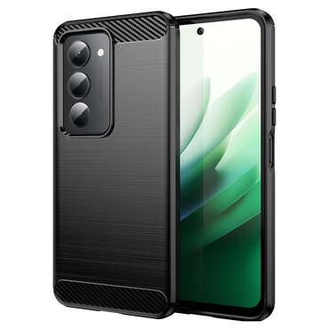 TPU gel ovitek "Brushed Carbon" za Xiaomi Redmi 15 4G - črn