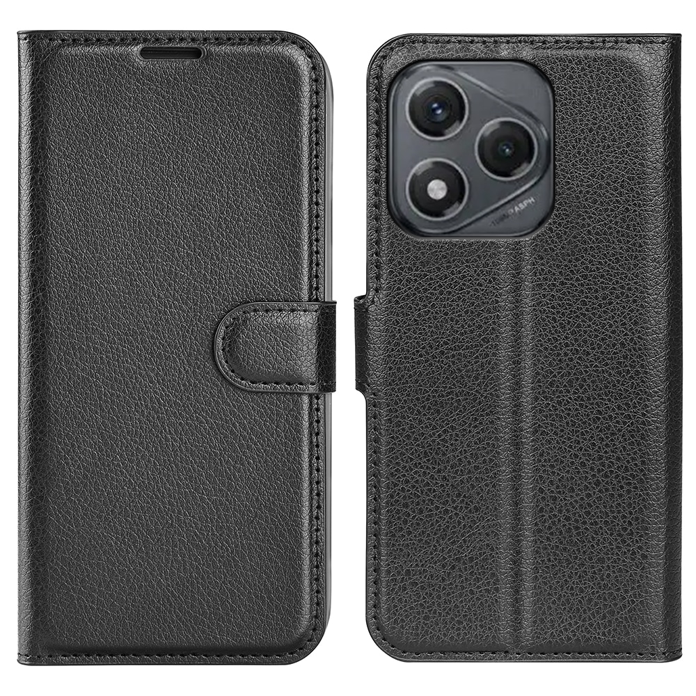 Etui "Litchi" za Honor 400 Smart - črn