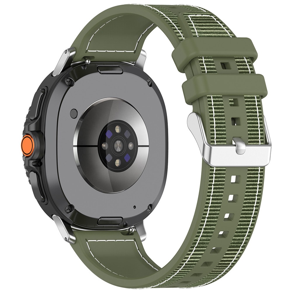 Techsuit pas za uro Samsung Galaxy Watch8 40 mm / Watch8 44 mm / Watch8 Classic 46 mm iz silikona in najlona - zelen