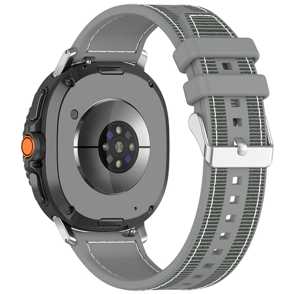 Techsuit pas za uro Samsung Galaxy Watch8 40 mm / Watch8 44 mm / Watch8 Classic 46 mm iz silikona in najlona - siv