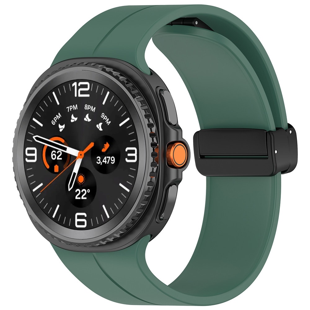 Silikonski pas Techsuit za uro Samsung Galaxy Watch8 40 mm / Watch8 44 mm / Watch8 Classic 46 mm z magnetnim zapiranjem - zelen