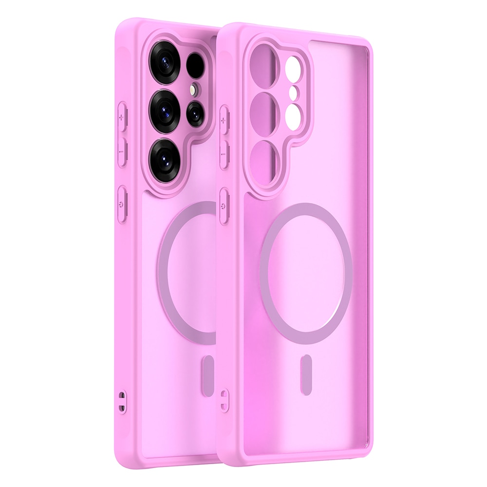 Hibridni ovitek "HaloFrost II MagSafe" za Samsung Galaxy S25 Ultra - pink