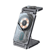 Brezžična, zložljiva 15W QI polnilna postaja 2v1 Yesido "DS25" s hitrim polnjenjem in vgrajenim stojalom - black