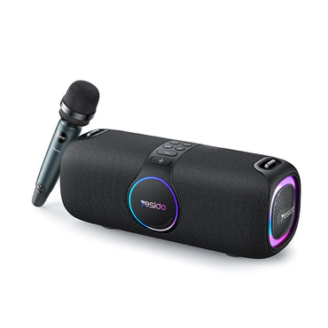 Bluetooth zvočnik z mikrofonom Yesido "YSW21" za karaoke in zabavo z RGB osvetlitvijo - črn