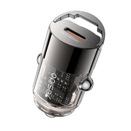 Avtopolnilec Yesido "Y67" s PD 45W hitrim polnjenjem, USB-C vhodom in aluminijastim ohišjem - črn Avtopolnilec Yesido "Y67" s PD 45W hitrim polnjenjem, USB-C vhodom in aluminijastim ohišjem - črn