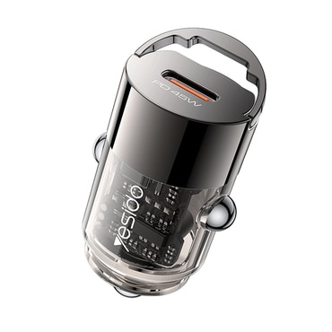 Avtopolnilec Yesido "Y67" s PD 45W hitrim polnjenjem, USB-C vhodom in aluminijastim ohišjem - črn Avtopolnilec Yesido "Y67" s PD 45W hitrim polnjenjem, USB-C vhodom in aluminijastim ohišjem - črn