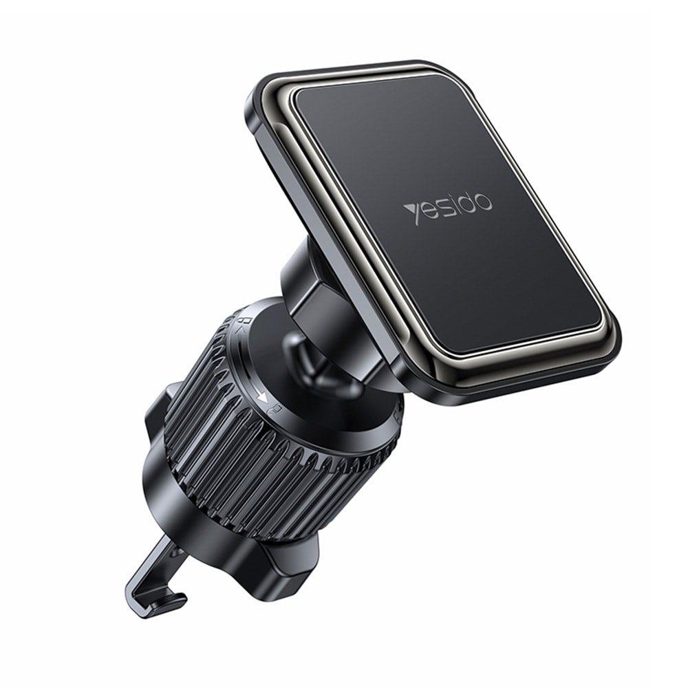 Kompaktno magnetno držalo za ventilacijsko režo Yesido C245 z nastavljivim kotom in šestimi magneti za varno pritrditev - črno