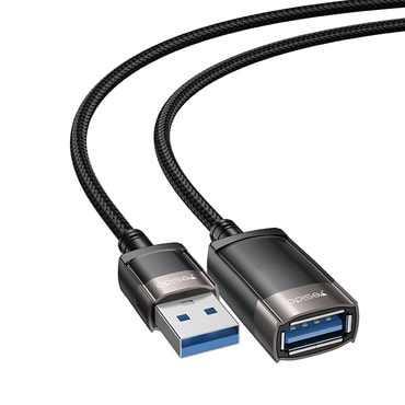 Pleten USB-A v USB-A 2.0 adapter Yesido "GS26" 1.5m - siv
