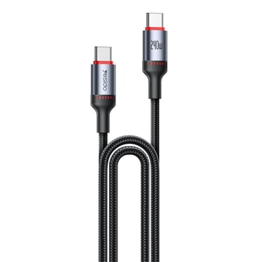 USB-A v USB-C pleten polnilni in podatkovni kabel Yesido "CA185" 240W in 480MBps - 1.2m - črn USB-A v USB-C pleten polnilni in podatkovni kabel Yesido "CA185" 240W in 480MBps - 1.2m - črn