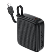 Power bank Acefast M15 10000 mAh z vgrajenim USB-C kablom, LED indikatorjem in hitrim polnjenjem PD20W - črn