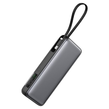Power bank Acefast M22 20000 mAh z ultra hitrim PD130W polnjenjem, 2x USB-C in 1x USB-A izhodi ter vgrajenim USB-C kablom - siv