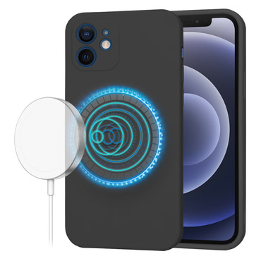 Silikonski ovitek Techsuit SoftFlex MagSafe za iPhone 12 - črn