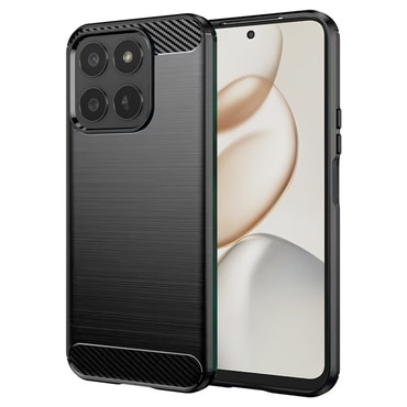 TPU gel ovitek "Brushed Carbon" za Honor 400 Smart / X7d 4G / X7d 5G - črn