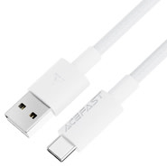 USB-A v USB-C polnilni in podatkovni kabel Acefast "C18-04" 3A in 480MBps - 1.2m - bel