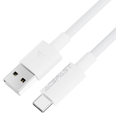 USB-A v USB-C polnilni in podatkovni kabel Acefast "C18-04" 3A in 480MBps - 1.2m - bel