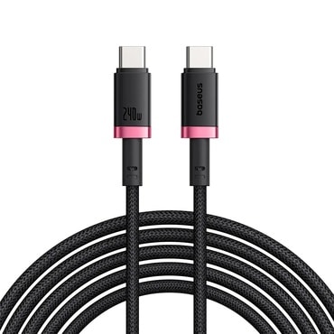 240W USB-C v USB-C polnilni in podatkovni kabel Baseus Dura Series – 480Mbps - 1 m - rdeč/črn