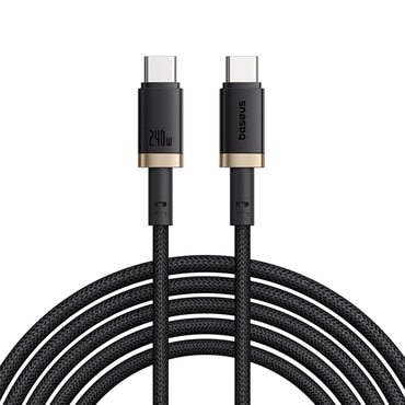 240W USB-C v USB-C polnilni in podatkovni kabel Baseus Dura Series – 480Mbps - 1 m - zlat/črn