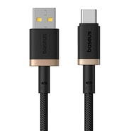 USB v USB-C polnilni in podatkovni kabel Baseus Dura Series – 60W, 480Mbps - 2 m - zlat/črn