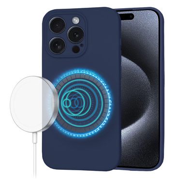 Silikonski ovitek Techsuit SoftFlex MagSafe za iPhone 15 Pro - moder